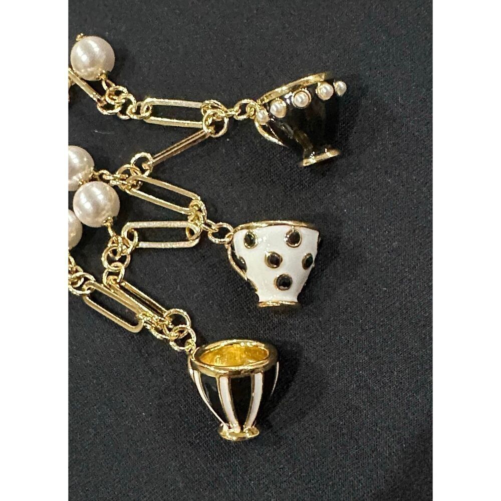 Kate Spade NWT charm bracelet - Tea Time Teacup Alice in Wonderland - Picture 5 of 6